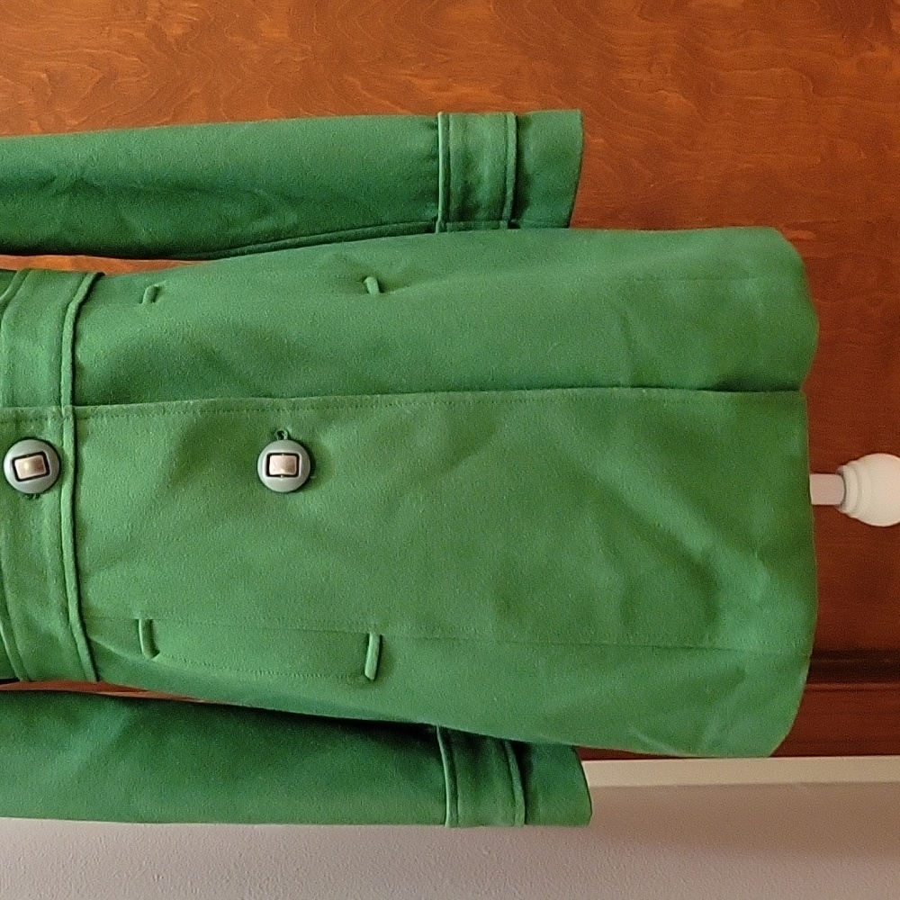 Anthropologie Green Wool-Blend Pea Coat - Picture 4 of 14